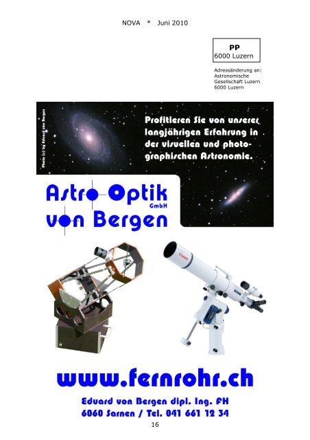 NOVA Juni 2010 - Astronomische Gesellschaft Luzern