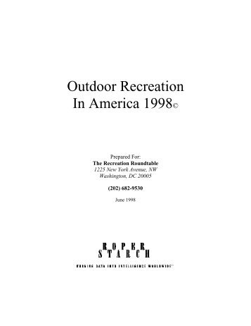 Outdoor Recreation In America 1998 - American Recreation Coalition