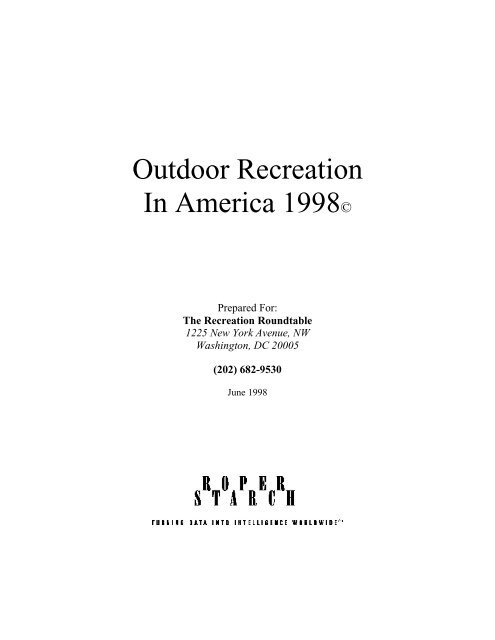 Outdoor Recreation In America 1998 - American Recreation Coalition