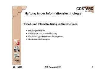 Email- und Internetnutzung im Unternehmen