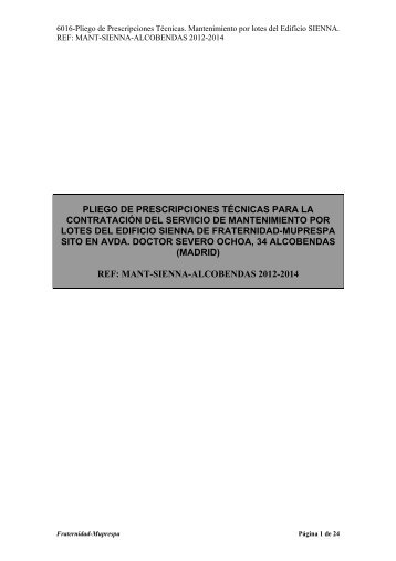 pliego de prescripciones técnicas para la contratación del servicio ...