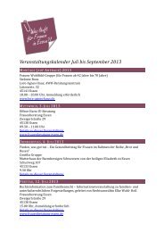 Veranstaltungskalender Juli bis September 2013 - Frauenportal Essen