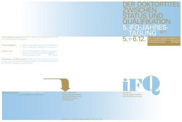 Flyer - iFQ Institut für Forschungsinformation und Qualitätssicherung