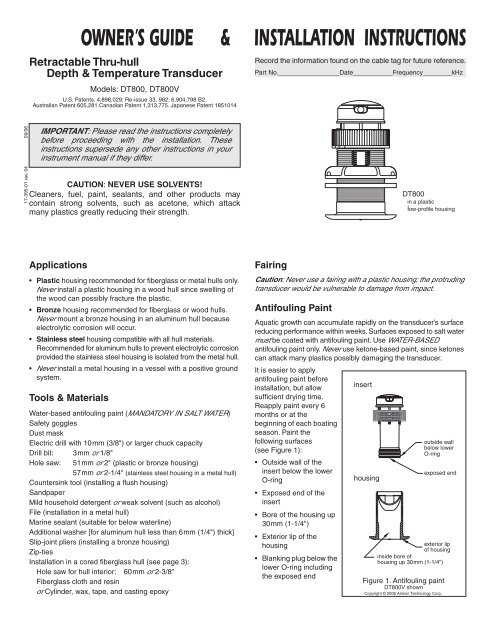 Installation Instructions - Airmar Technology Corporation