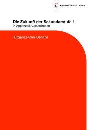 Ergänzender Bericht Zukunft der Sekundarstufe I AR - Appenzell ...