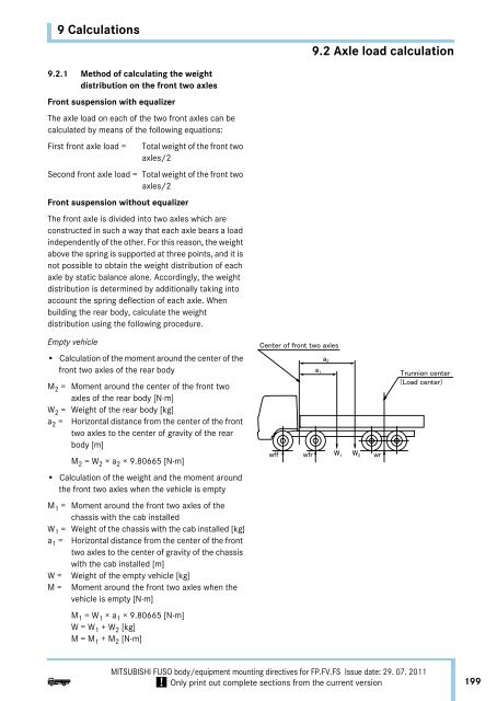 10 Technical data 10.6 Frame structure - Mitsubishi FUSO Trucks