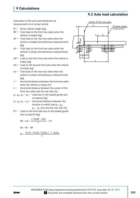 10 Technical data 10.6 Frame structure - Mitsubishi FUSO Trucks