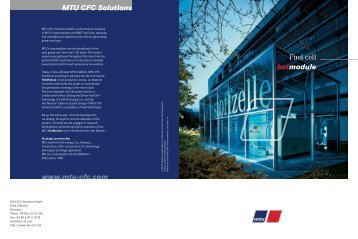 MTU CFC Solutions www.mtu-cfc.com Fuel cell ... - Fuel Cell Markets