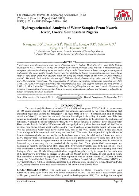The International Journal Of Engineering And Science The Ijes