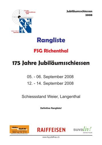 Rangliste - FSG Pfaffnau