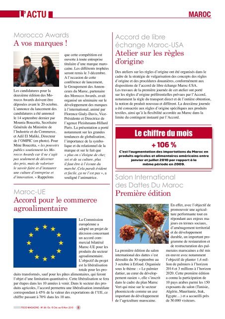 Export de produits marocains - FOOD MAGAZINE