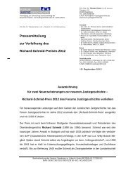 Pressemitteilung zur Verleihung des RichardSchmidPreises 2012 ...