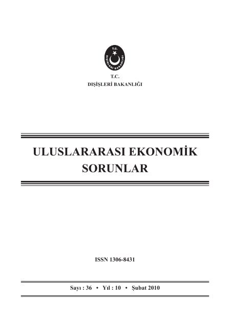 ULUSLARARASI EKONOMİK SORUNLAR