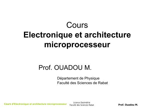 Electronique et architecture microprocesseur - Faculté des Sciences ...