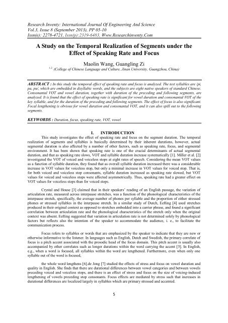 Research Inventy : International Journal of Engineering and Science