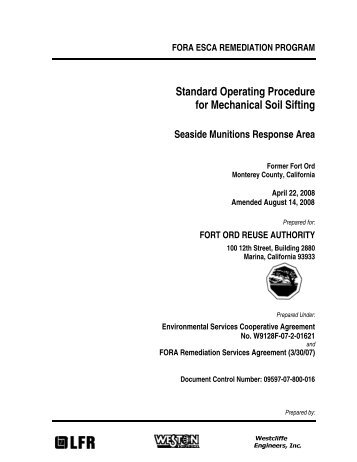 Standard Operating Procedure for Mechanical Soil Sifting