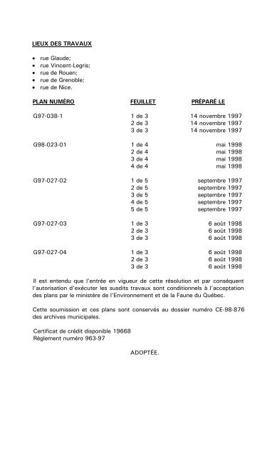 une sance ordinaire du comit excutif de la Ville de Gatineau, tenue le