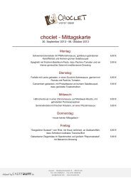 choclet - Mittagskarte - GastRaum