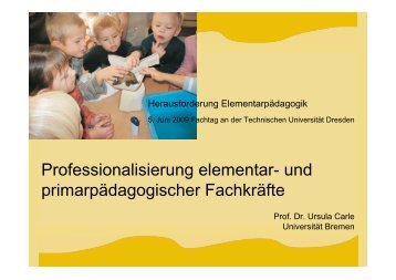 Professionalisierung elementar- und primarpädagogischer Fachkräfte