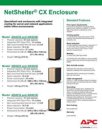 APC NetShelter CX Brochure - Fusion Power System