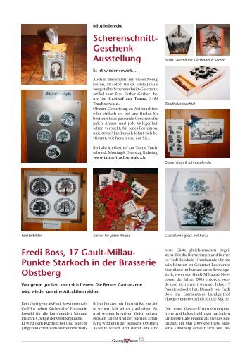 Scherenschnitt- Geschenk- Ausstellung Fredi Boss, 17 ... - GastroBern