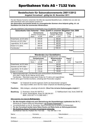 Sportbahnen Vals AG • 7132 Vals