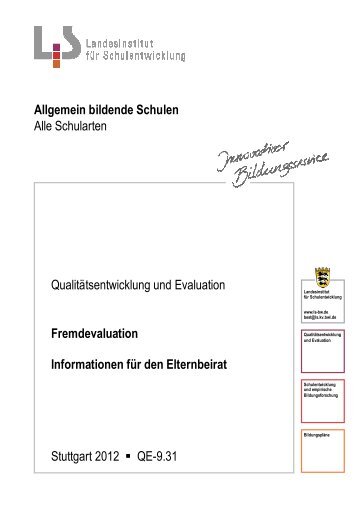 Informationen für den Elternbeirat - Friedrich-Schelling-Schule ...