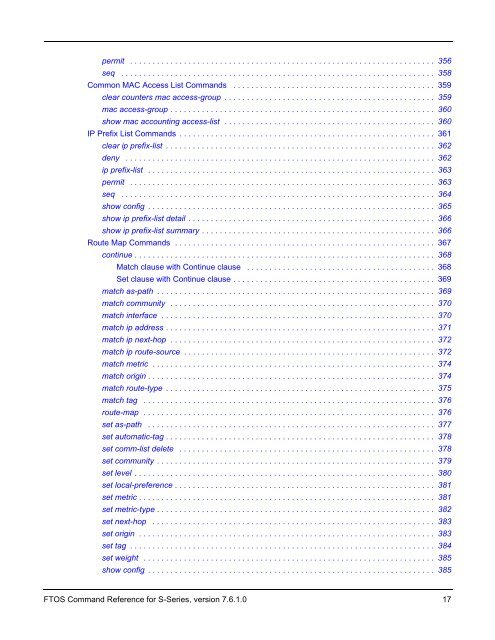 FTOS Command Reference for the S-Series - Force10 Networks