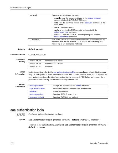 FTOS Command Reference for the S-Series - Force10 Networks