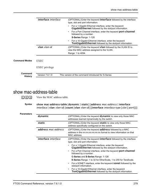 FTOS Command Reference for the S-Series - Force10 Networks