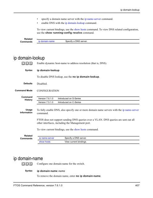 FTOS Command Reference for the S-Series - Force10 Networks