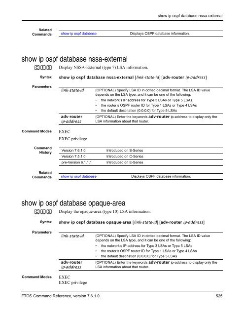 FTOS Command Reference for the S-Series - Force10 Networks