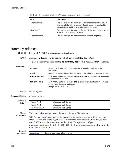 FTOS Command Reference for the S-Series - Force10 Networks