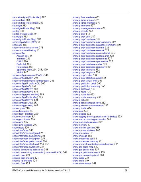 FTOS Command Reference for the S-Series - Force10 Networks