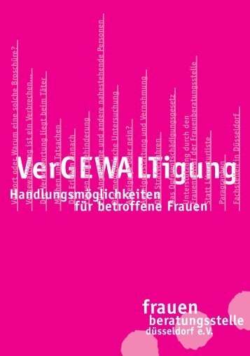 Broschüre „VerGEWALTigung“ - Frauenberatungsstelle Düsseldorf