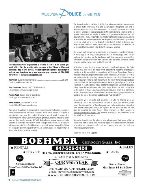 2009 Wauconda Community Guide - Pioneer Press Communities ...