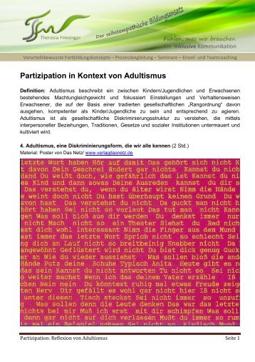 Partizipation in Kontext von Adultismus - Theresia Friesinger