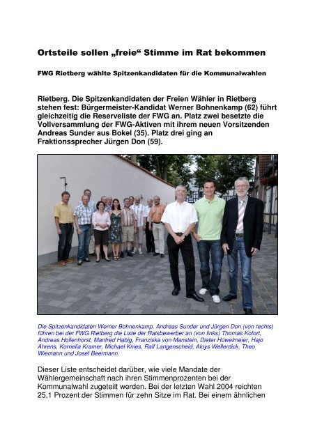 Pressetext Kandidaten Stadt Rietberg_neu - FWG Rietberg