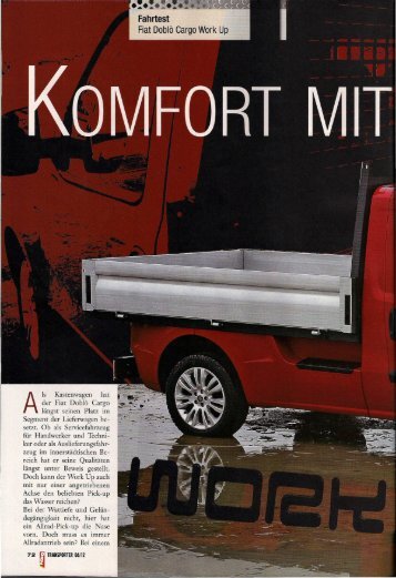 Als Kastenwagen hat der Fiat Doblö Cargo längst seinen Platz im ...