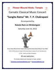 Carnatic Classical Music Concert - Flower Mound Hindu Temple