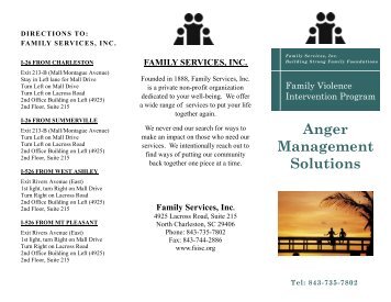 Anger Management Solutions Brochure - Family Services, Inc.