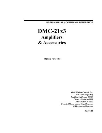 DMC-21x3 Amplifier and Accessory Manual - Galil