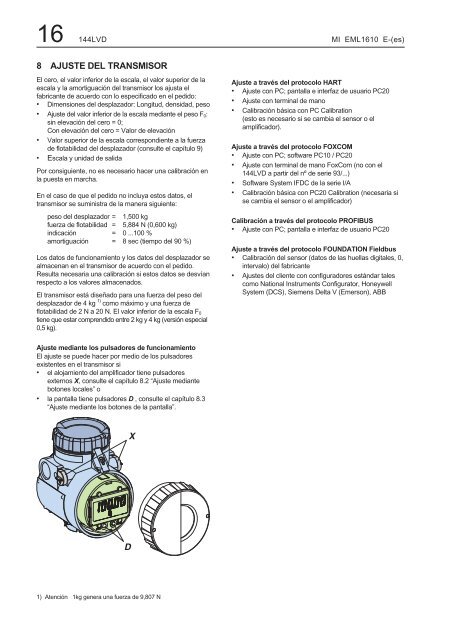 144LVD transmisor de flotabilidad inteligente para nivel de líquido ...