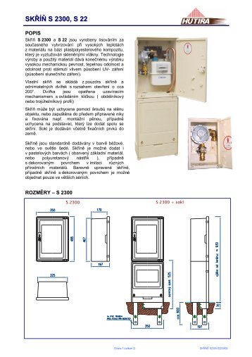 SKŘÍŇ S 2300, S 22 - GAS-HUTIRA SKUTEČ sro