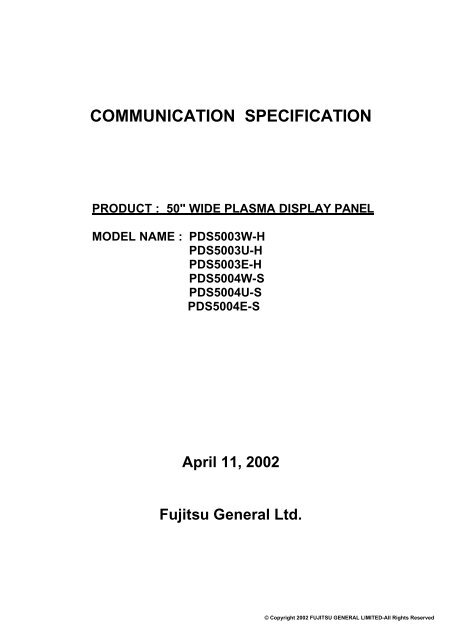 PDS5003 5004E RS232.pdf - Fujitsu General UK