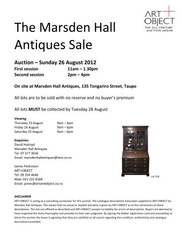 The Marsden Hall Antiques Sale - Art+Object