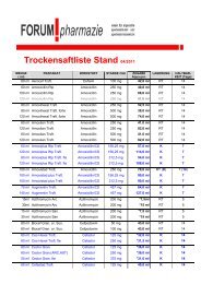 Trockensaftliste Stand 04/2011 - FORUM!pharmazie