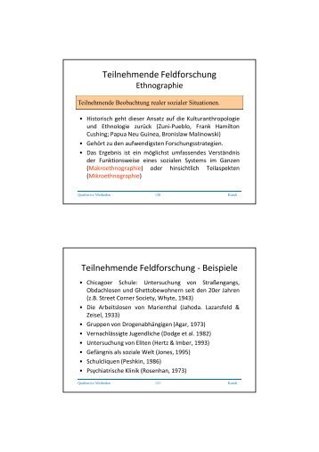 Teilnehmende Feldforschung Teilnehmende Feldforschung ...