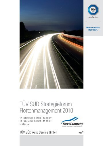 TÜV SÜD Strategieforum Flottenmanagement 2010 - FleetCompany