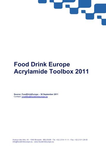 Food Drink Europe Acrylamide Toolbox 2011 - European ...